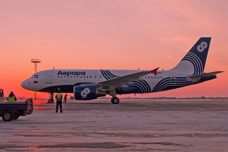 Первый рейс авиакомпании «Аврора» приземлился в аэропорту Хабаровск